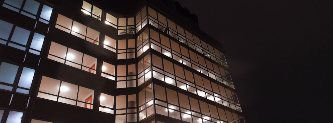 Modern buildings against a clear sky