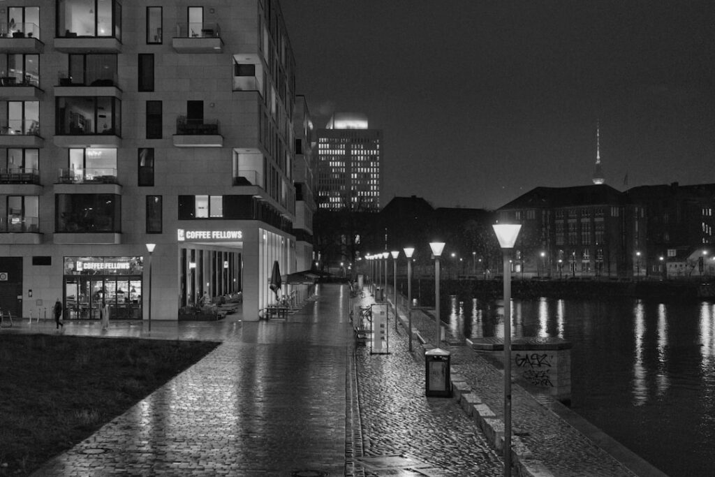 Modern building with reflective windows and balconies